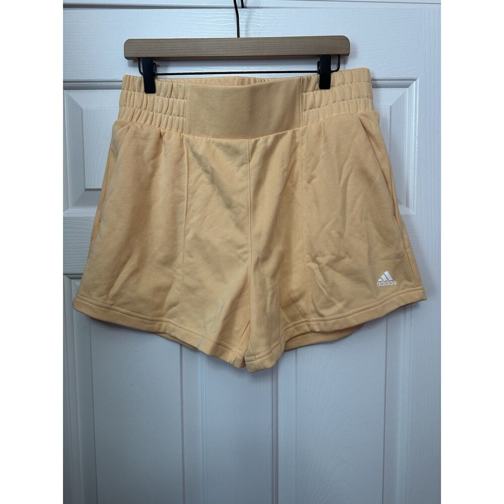 Size XL Adidas Women's Hyperglam French Terry Shorts (Pulse Amber) HT3496 NEW